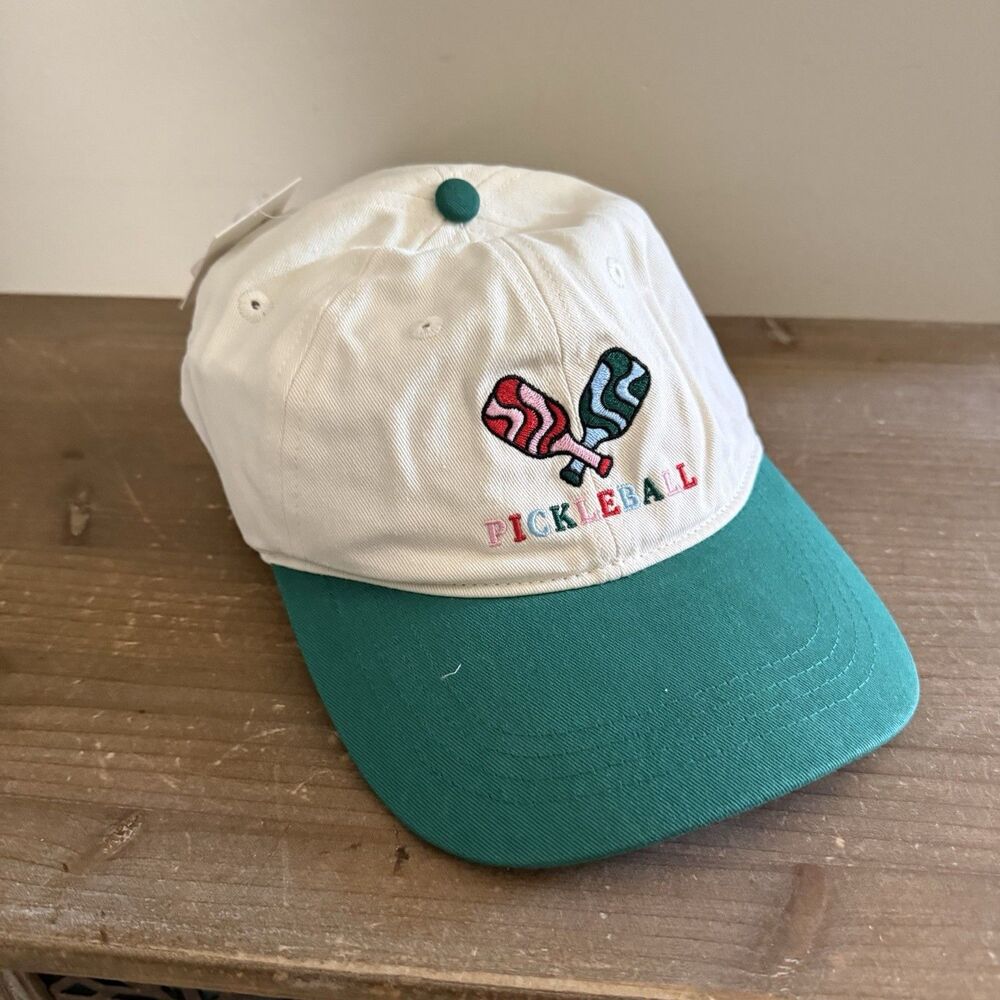 PICKLEBALL Baseball Hat Cap Embroidered Colorful Kelly Green Retro 90s Sport NWT